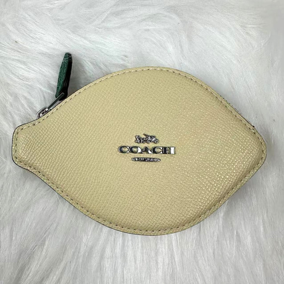 Coach Lemon Coin Case Pouch In Leather/Moonlight CAN30 NWT - Picture 1 of 4